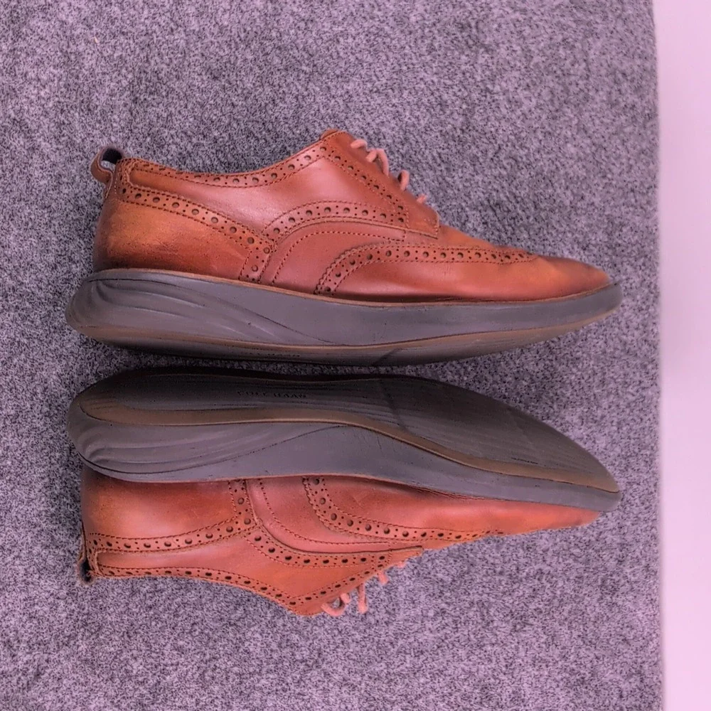 Cole Haan Grand OS Wingtip Oxford Mens 11M British Tan Leather Brogue C26385